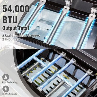 6-Burner Gas Grill with Side Burner for Parties