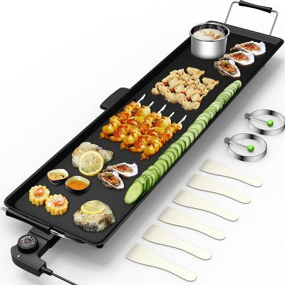 Electric Teppanyaki Tabletop Grill with Nonstick Plate