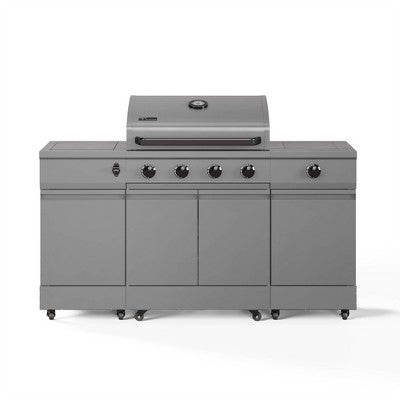 Island-Style 5-Burner Gas Grill in Dark Finish