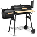 Outdoor Charcoal Barbecue Pit with Smoker Chamber
