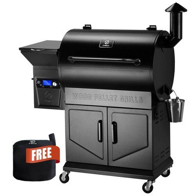 Pellet Grill Smoker with Digital Control and Cover (Black)