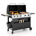 Propane Griddle + Grill Combo, 696 sq in with Enameled Cast Iron