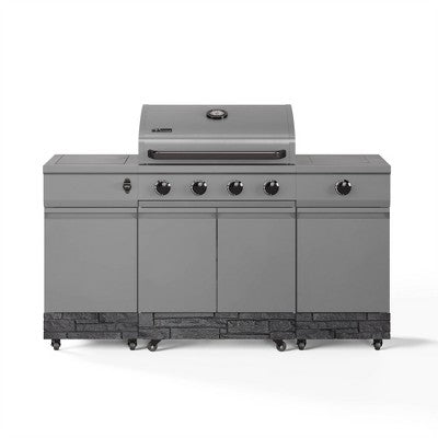 Island-Style 5-Burner Gas Grill with Storage Base