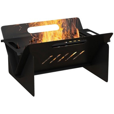 Three-in-One Fire Pit for Wood Grilling and Travel