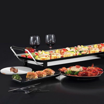 Electric Teppanyaki Tabletop Grill with Nonstick Plate