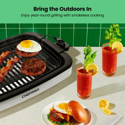 Smokeless Indoor Electric Grill with Adjustable Heat