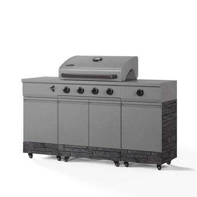 Island-Style 5-Burner Gas Grill with Storage Base
