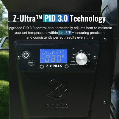 Pellet Grill Smoker with Digital Control and Cover (Black)