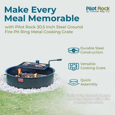 Steel Fire Pit Ring with Cooking Grate