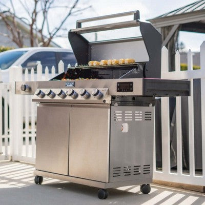 Smart 6-Burner Stainless Grill with Modern Controls