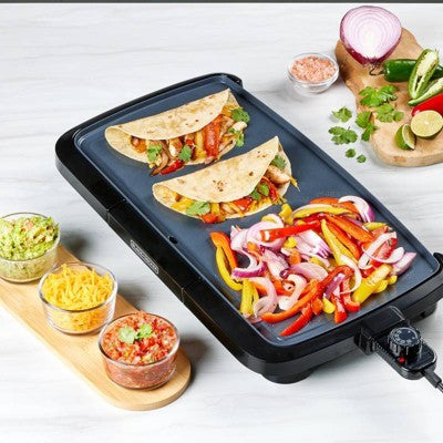 Large Electric Tabletop Griddle with Temperature Dial