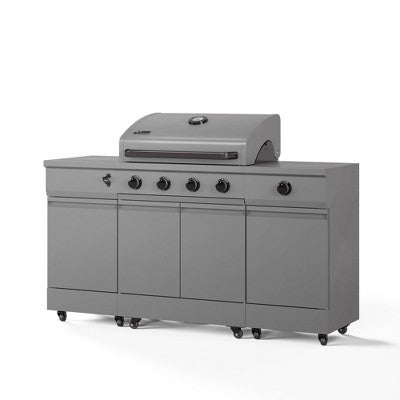 Island-Style 5-Burner Gas Grill in Dark Finish