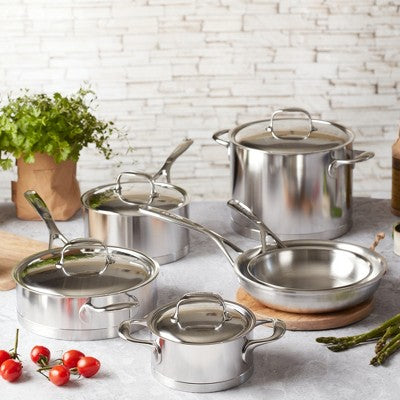Premium 10-Piece Stainless Cookware Set for Daily Cooking