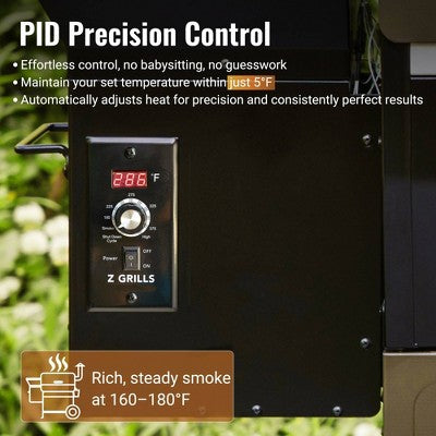 Digital-Control Pellet Smoker Grill with Protective Cover