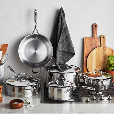 Premium 10-Piece Stainless Cookware Set for Daily Cooking