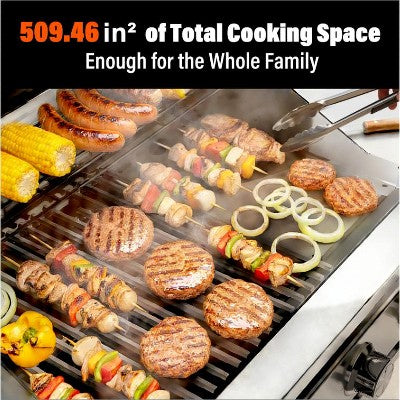 Built-In 4-Burner Grill Head for Outdoor Islands