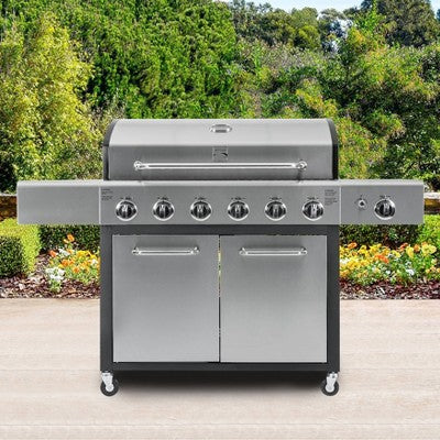XL 6-Burner Gas Grill with Side Burner Option
