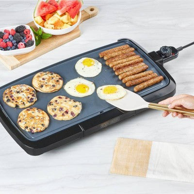Large Electric Tabletop Griddle with Temperature Dial
