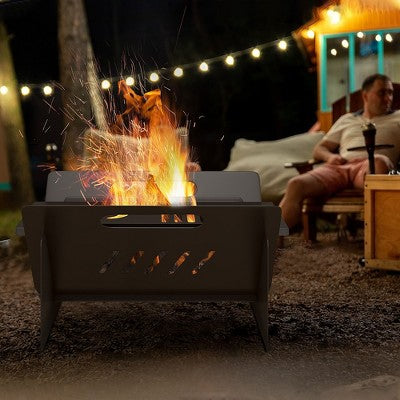 Three-in-One Fire Pit for Wood Grilling and Travel