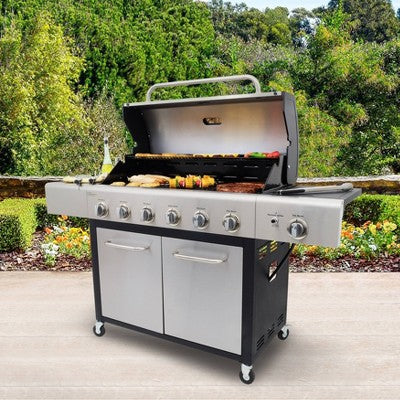 XL 6-Burner Gas Grill with Side Burner Option