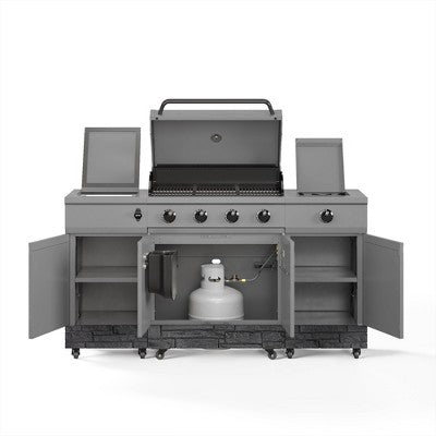 Island-Style 5-Burner Gas Grill with Storage Base
