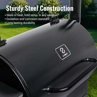 Pellet Grill Smoker with Digital Control and Cover (Black)