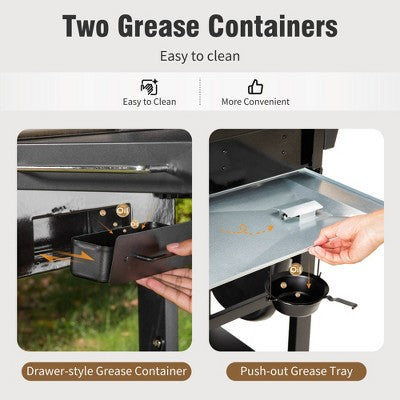 Propane Griddle + Grill Combo, 696 sq in with Enameled Cast Iron