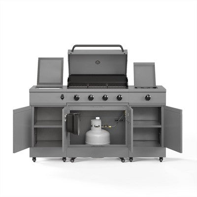 Island-Style 5-Burner Gas Grill in Dark Finish