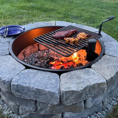 Steel Fire Pit Ring with Cooking Grate