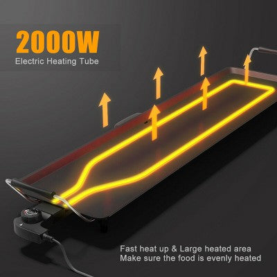 Electric Teppanyaki Tabletop Grill with Nonstick Plate